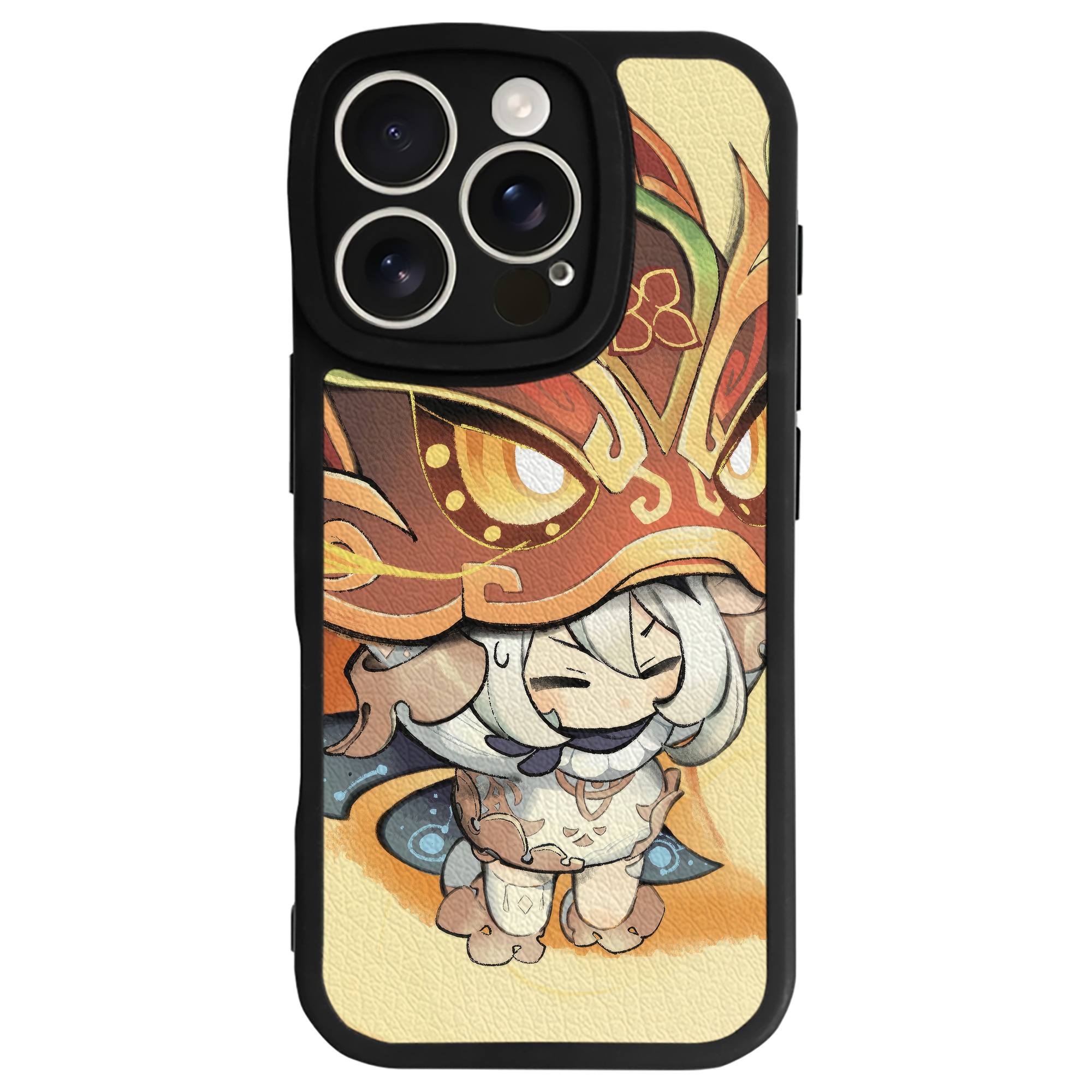げんし神 genshin 【iPhone 16シリーズ対応】シリコンスマホケース（レザー調） 材質：シリコン